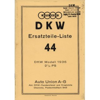 ETL Nr. 44 DKW RT 100/ 2,5 und 3 PS