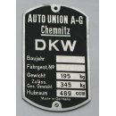Typenschild DKW NZ 500